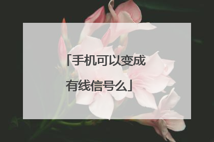 手机可以变成有线信号么