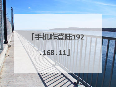 手机咋登陆192.168.11
