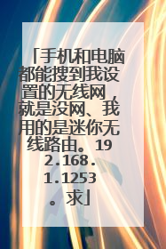 手机和电脑都能搜到我设置的无线网,就是没网、我用的是迷你无线路由。192.168.1.1253。求