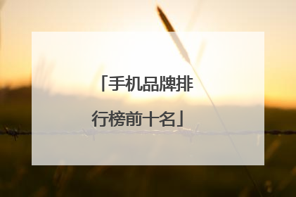 手机品牌排行榜前十名