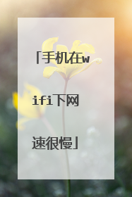 手机在wifi下网速很慢