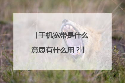 手机宽带是什么意思有什么用?