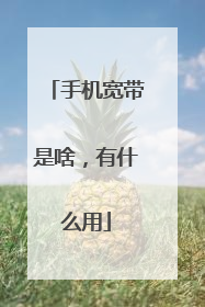 手机宽带是啥，有什么用