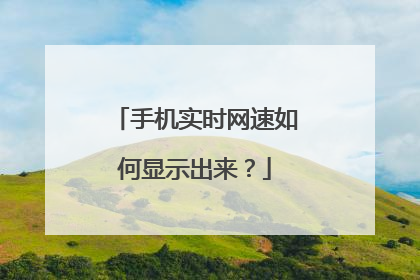 手机实时网速如何显示出来?