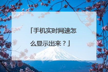手机实时网速怎么显示出来?