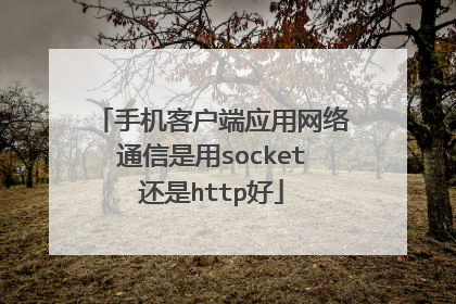 手机客户端应用网络通信是用socket还是http好