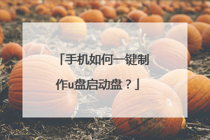 手机如何一键制作u盘启动盘?