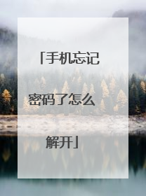手机忘记密码了怎么解开