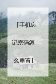 手机忘记密码怎么重置