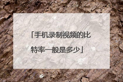 手机录制视频的比特率一般是多少
