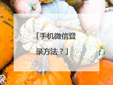手机微信登录方法?