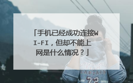 手机已经成功连接WI-FI，但却不能上网是什么情况？