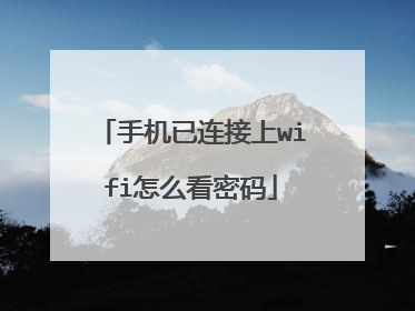 手机已连接上wifi怎么看密码