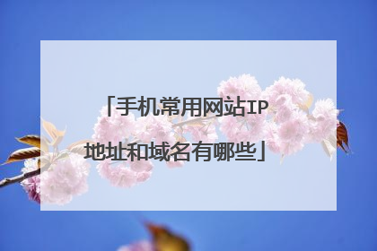 手机常用网站IP地址和域名有哪些