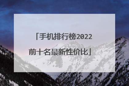 手机排行榜2022前十名最新性价比