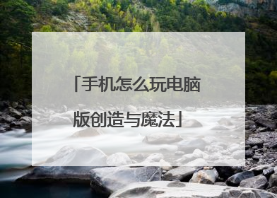 手机怎么玩电脑版创造与魔法