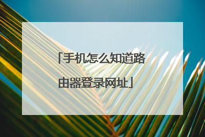 手机怎么知道路由器登录网址