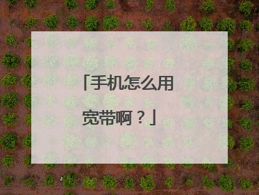 手机怎么用宽带啊?