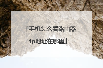 手机怎么看路由器ip地址在哪里