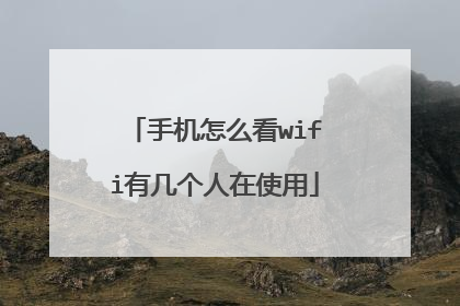 手机怎么看wifi有几个人在使用