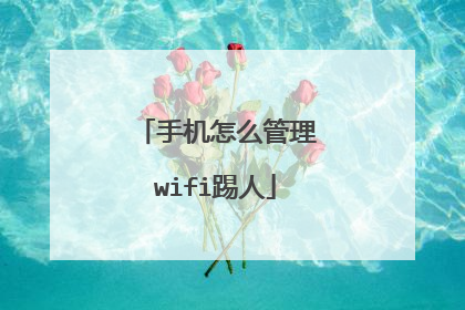 手机怎么管理wifi踢人