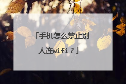 手机怎么禁止别人连wifi？