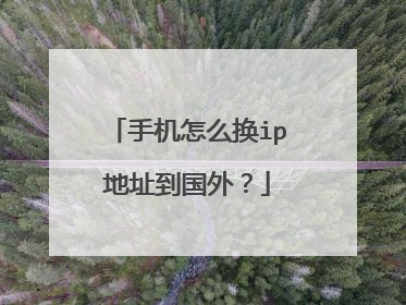 手机怎么换ip地址到国外?
