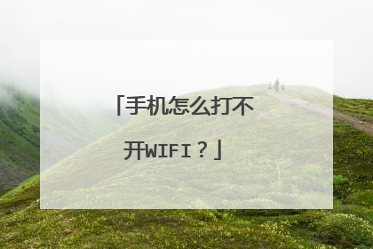手机怎么打不开WIFI？