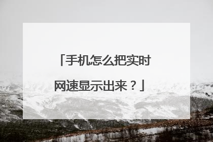 手机怎么把实时网速显示出来?