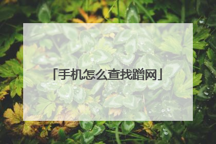 手机怎么查找蹭网