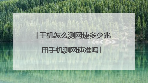 手机怎么测网速多少兆 用手机测网速准吗