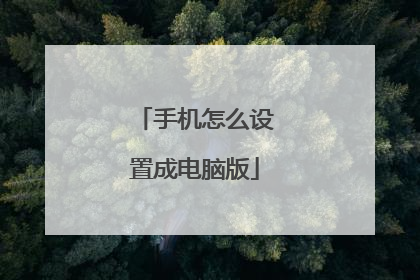 手机怎么设置成电脑版