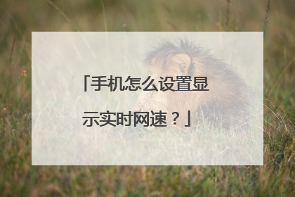 手机怎么设置显示实时网速?