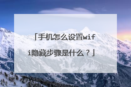 手机怎么设置wifi隐藏步骤是什么？