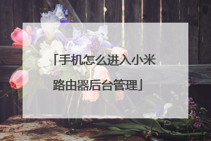 手机怎么进入小米路由器后台管理