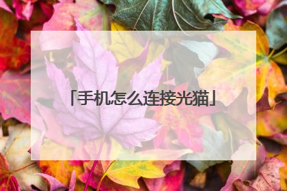 手机怎么连接光猫
