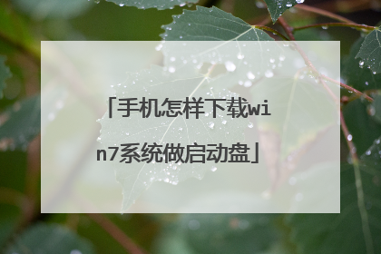 手机怎样下载win7系统做启动盘