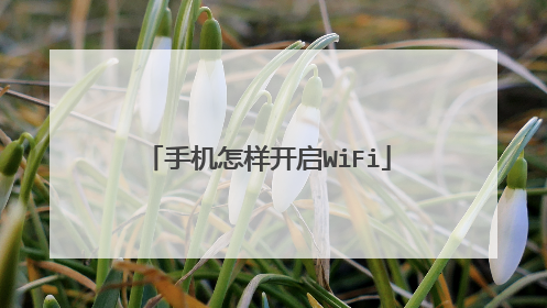 手机怎样开启WiFi