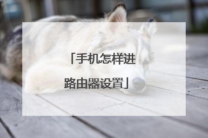 手机怎样进路由器设置