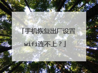 手机恢复出厂设置wifi连不上？