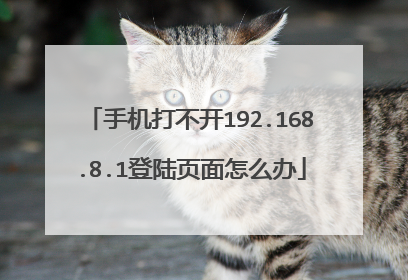 手机打不开192.168.8.1登陆页面怎么办