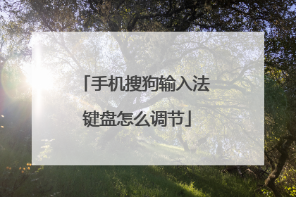 手机搜狗输入法键盘怎么调节