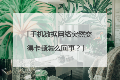 手机数据网络突然变得卡顿怎么回事?