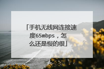 手机无线网连接速度65mbps,怎么还是慢的很