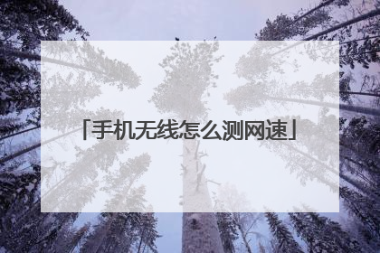 手机无线怎么测网速