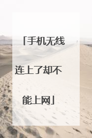 手机无线连上了却不能上网