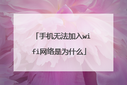 手机无法加入wifi网络是为什么
