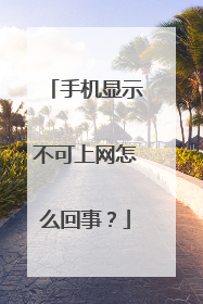 手机显示不可上网怎么回事?