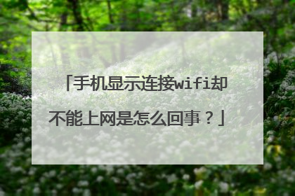 手机显示连接wifi却不能上网是怎么回事?