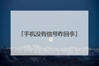 手机没有信号咋回事